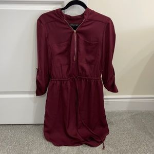 Burgundy Long Sleeve Dress